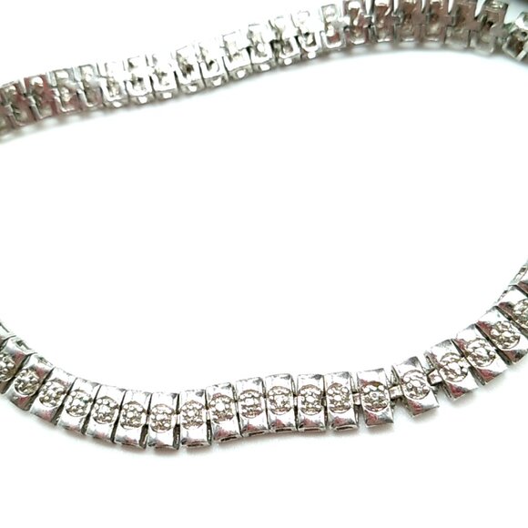 Tennis Style Bracelet Crystal Silver-tone - Picture 6 of 13